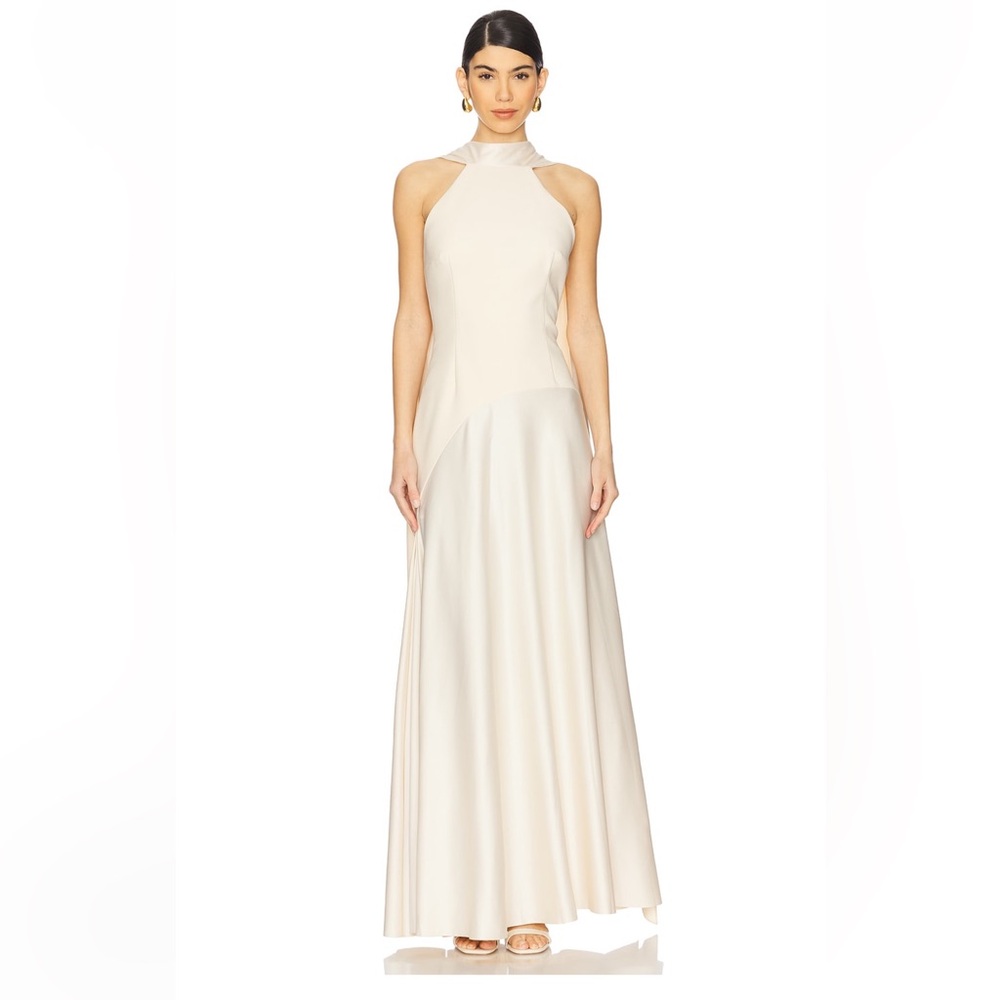 Solace London Cream Backless Dress